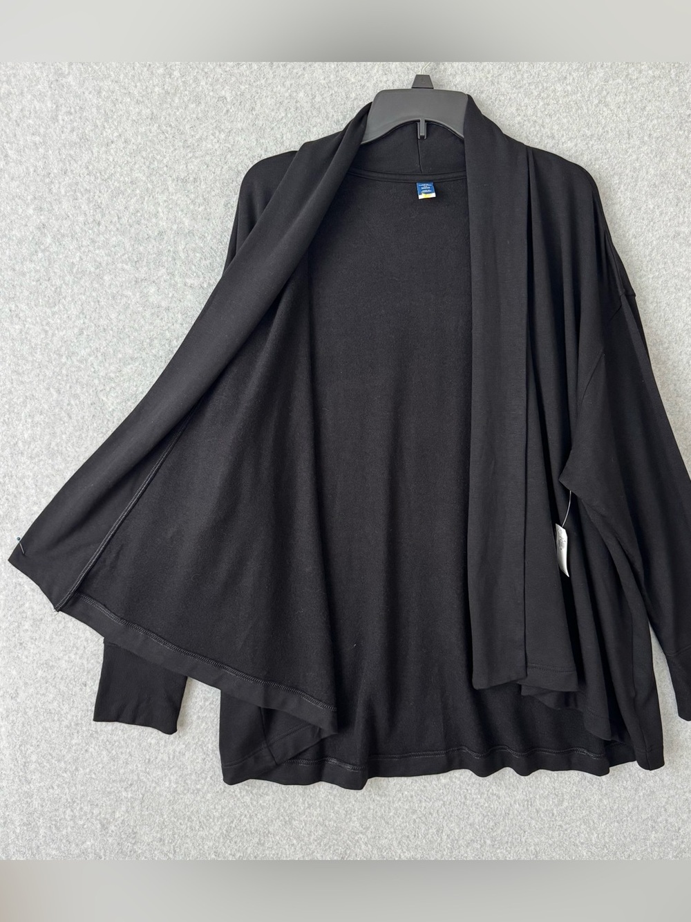 Old Navy Womens Cardigan Live In Open Front Wrap Sz 2X Black Casual Comfort NWT - Picture 6 of 14
